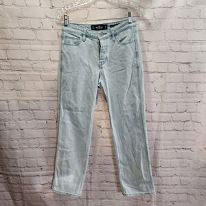 Hollister Jeans Womens 26x24 Mid-Rise Crop Boyfriend Vintage Stretch Button Fly
